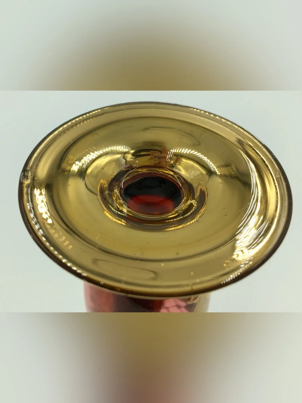 Vintage Czech Bohemian Lead Crystal 24K Gold Gilt Hand-Painted Art Glass Vase